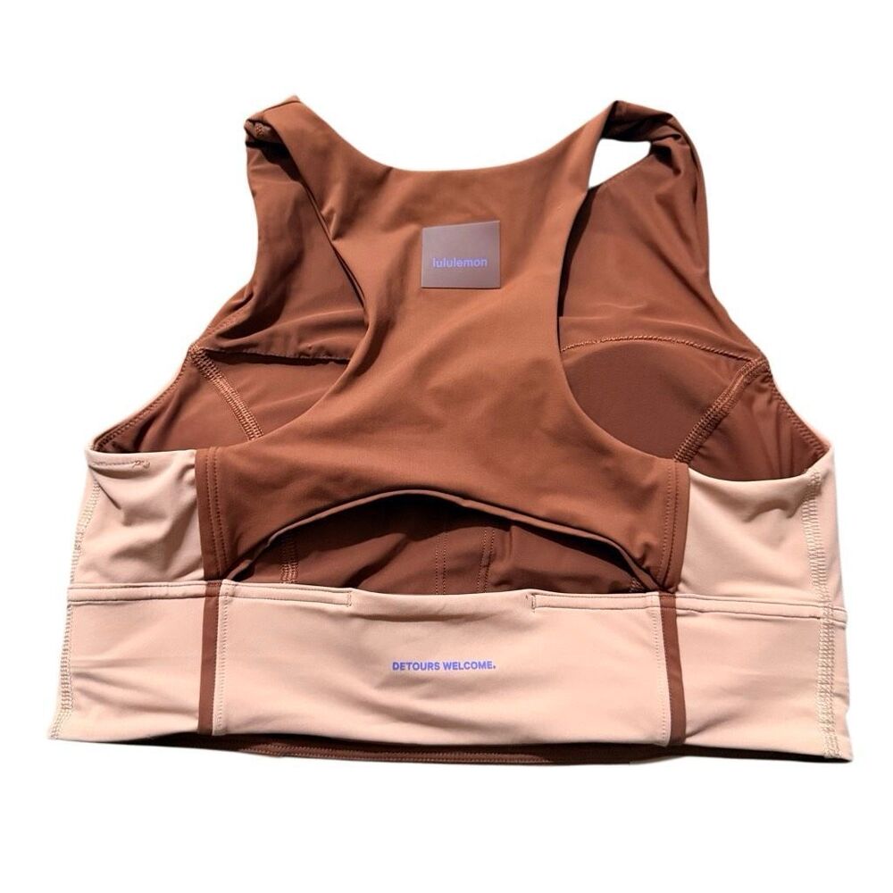 Lululemon Hike to Swim Bra in the Ancient Copper and Pink Clay colorway size 8
